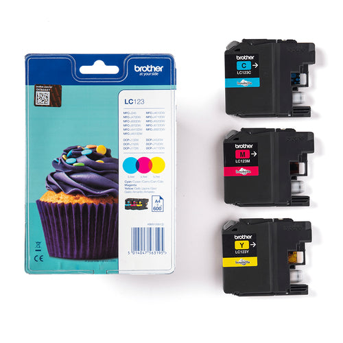 Brother LC123RBWBP ink cartridge 3 pc(s) Original Cyan, Magenta, Yellow Brother LC123RBWBP ink cartridge 3 pc(s) Original Cyan, Magenta, Yellow